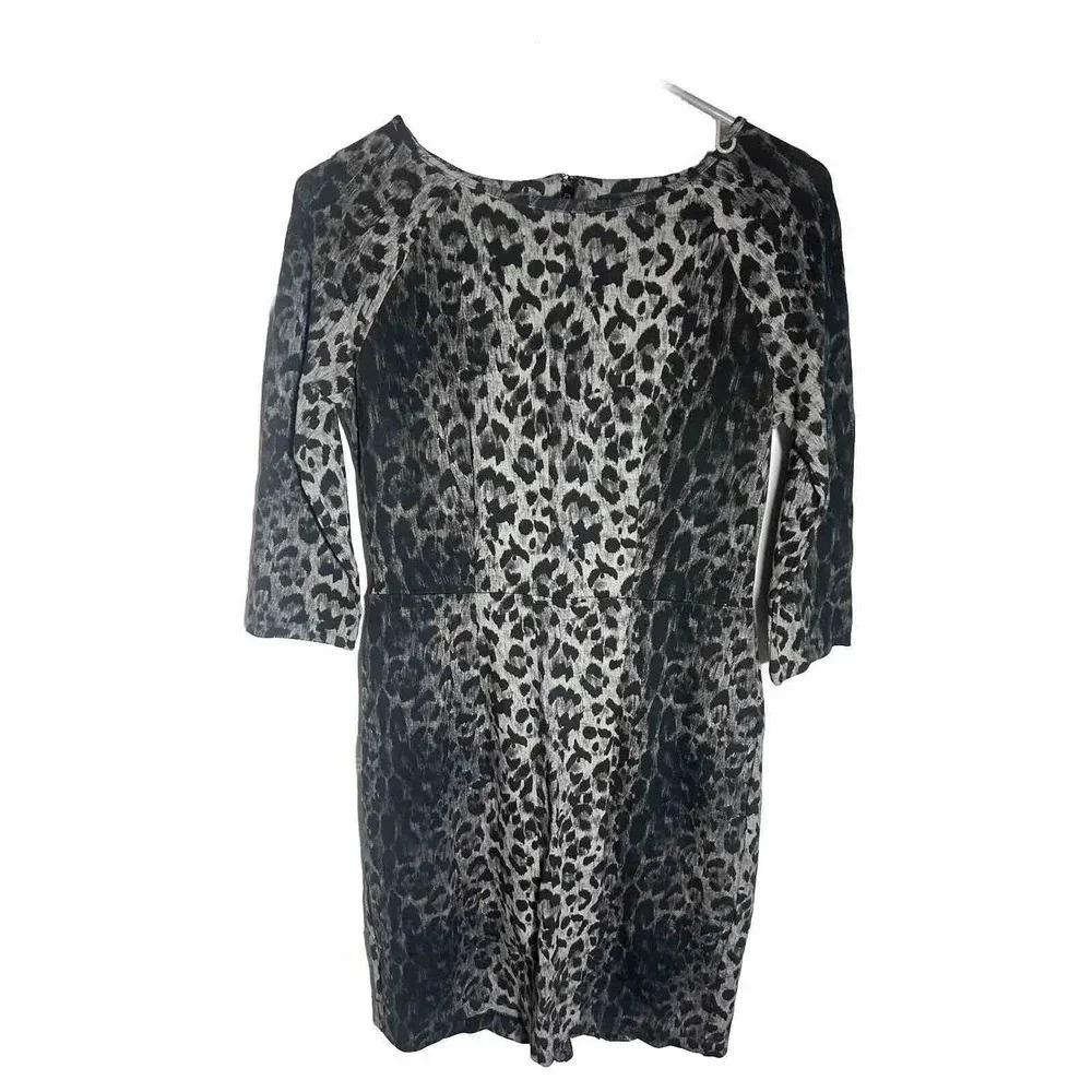 THE LIMITED Womens 3/4 Sleeves Animal Print Bodycon Dress Size 4